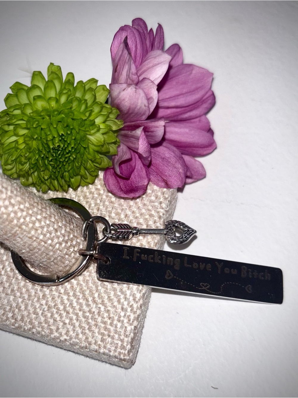 Funny Engraved Stainless Steel Keychain Gift Best Friend Humor - Picture 4 of 4